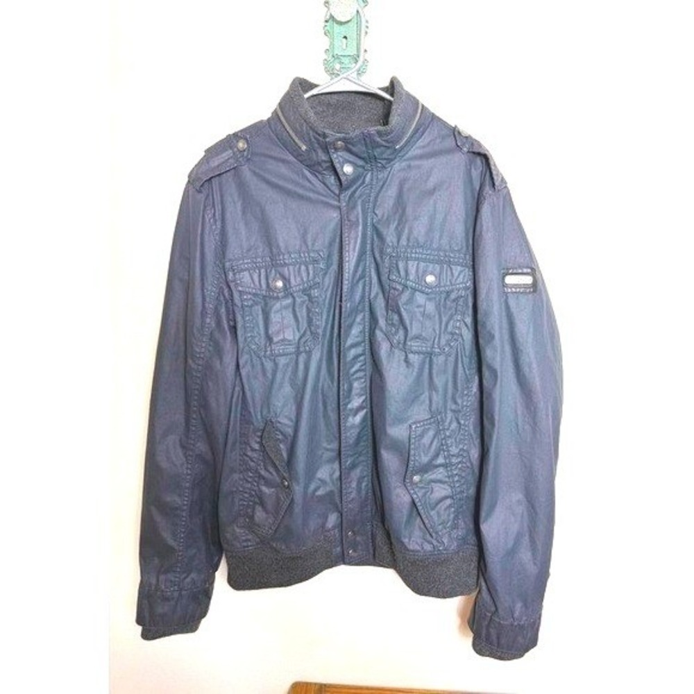 Buffalo‎ David Bitton Men's Bomber Jacket Blue Full Zip Size XL